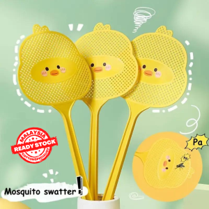 [ READY STOCK ] 1pcs Little yellow Duck Fly Swatter Durable Mosquito Killer with Long Thick Handle Cartoon Design