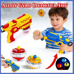 Kids Alloy Gyro Set with Tensile Launcher No Battery Durable Safe Fun Sports Game for Boys Girls