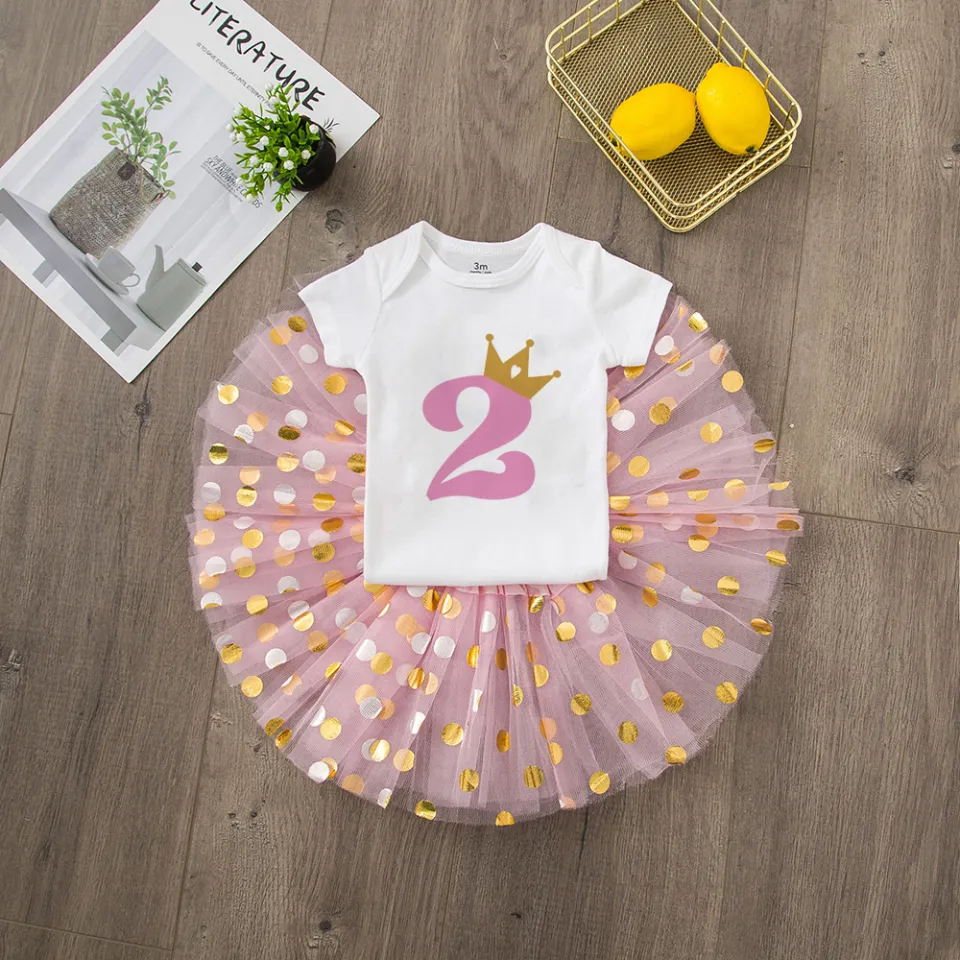 Baby Girl Birthday Dress Set Little Toddler Girls Donut Print Tutu Dresses  Birthday Outfit Sets - Walmart.com