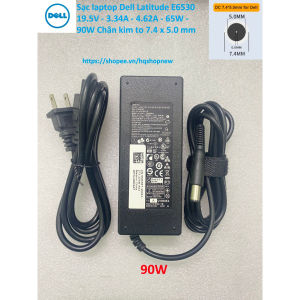 ️[Sạc zin] Sạc laptop Dell Latitude E6530 19.5V - 3.34A - 4.62A - 65W - 90W Chân kim to 7.4 x 5.0 mm