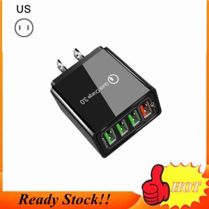 【STOK】TLEADER 4 USB Multi-port Fast Charger for Android QC 3.0 Power Adapter Travel Phone Universal Fast Charger Adaptor US / EU / UK