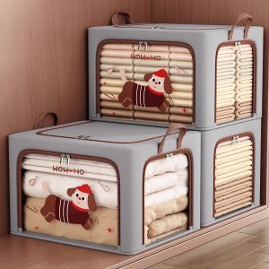 Fabric clothes storage box Large capacity wardrobe folding Baina box Clothing sorting box Quilt storage bag Storage box
