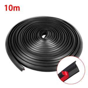 SEAMETAL 5M T-Type Rubber Sealing Strip Black Rubber Car Bumper Edge Trim For Car Lip Fender Flare Side Skirt 5MM*7MM