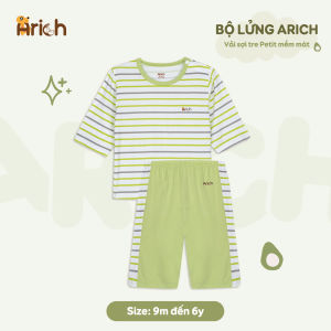 Bộ quần áo lửng Arich Green Baby cho bé trai bé gái size từ 9 tháng đến 6 tuổi