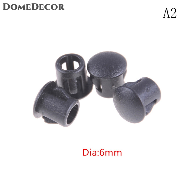 DomeDecor 4Pcs/lot Black Plastic Round Tube Hole Plug Pipe End Cap