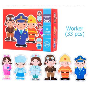 Fast Delivery Early Learning Cartoon Puzzle Educational Toys Kids 6 IN 1