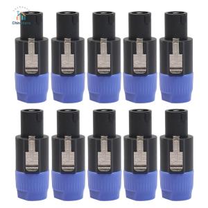 10pcs NL4FC 4Pin Locking Amp Speaker Connector Adapter Long Tail Audio Wire Plug
