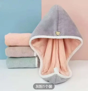 1PC Double Layer Thickened Hair Drying Cap Velvet Shower Cap Soft and Lint-free