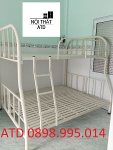 Giường sắt 2 tầng chắc chắn cho sinh viên công nhân ngang 80cm 1m 1m2 1m4 1m6 dài 2m