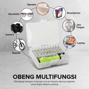Obeng Set Multifungsi 32 in 1 Kecil Screwdriver Repair Tool Kit Magnet Servis Reparasi Hp Laptop Jam