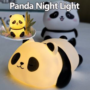 Cartoon Panda Night Light Cute Anime Soft Light Bedroom Bedside LED Light Room Decoration Christmas Childrens Toy Gift