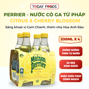 Nước Có Ga Perrier Citrus Cherry Blossom 330ML – Lốc 4 Chai – Nhập Khẩu từ Pháp