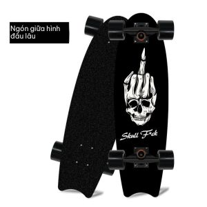 Ván trượt đuôi cá gỗ phong 4 bánh – skateboard cho người mới – đi phố di chuyển tiện lợi