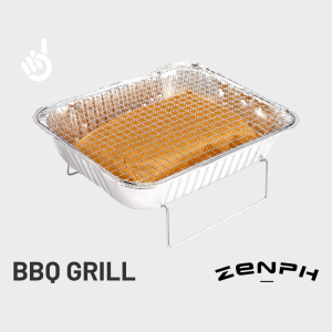 Zenph Disposable Barbecue Grill For 2-3 Adults Eco-Charcoal Incl. Smokeless Portable No Installation Needed