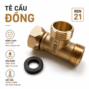 Tê Chia Nước Ốc Đồng Thau Tê Cầu Đồng Vàng 21