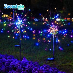 2Pcs Garden Fairy Light Waterproof Smart Sparklers Firework LED String Light for Yard Patio Pathway Lawn Flowerbed Decor