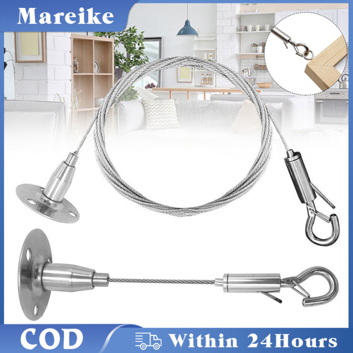 2 Pcs Adjustable Billboard Wire Rope Ceiling Hanger Steel Wire Rope ...