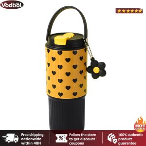 [VTO] Hand-Held Water Cup 316 Stainless Steel Portable Car Water Bottle Large Capacity Insulation Cold Mug for Coffee Tea Hot Coco