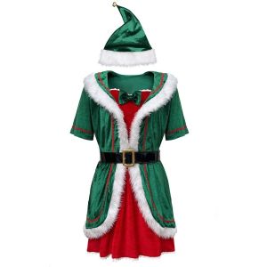 FANYUNG New Year Xmas Elf Costume Festive Carnival Party Cosplay Costume Party Outfit Role Play Santa Claus Costume Suit Women Men