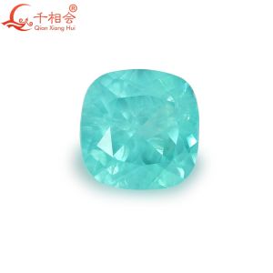 4.5x4.5mm-12x12mm AGL Certificate Cushion Shape Synthetic Paraiba YAG Loose Stone Yttrium Aluminium Garnet With Inclusions DIY Accessories for Jewelry Making