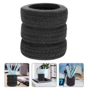Creative Tire Shaped Pen Holder - Unique Office Desk Organizer Office Supplies Desktop Multifunctional Storage Decorations