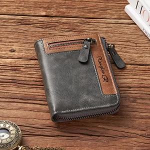 AE Best-selling mens wallet vertical style business multifunctional large capacity casual retro zipper coin purse wallet