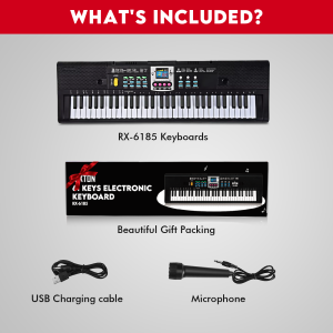 Piano Keyboard Toy for Kids RIXTON 61 Keys Kids Piano Toy Multi-Function Electronic Keyboard Organ Musical Instrument for Kids/ Son/ Nephew/ Daughter/ Grandson/ Granddaughter