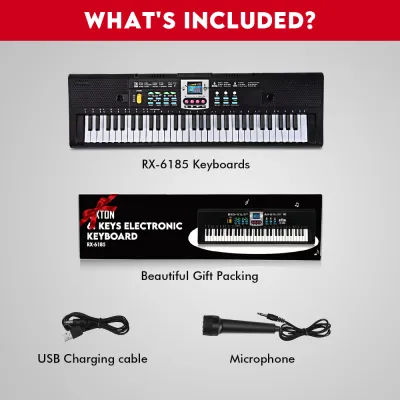RIXTON 61 Keys Digital Piano Electronic Keyboard For Kids Electronic Piano Organ with Microphone(61 Keys Keyboard Piano)