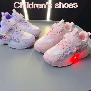 LUCKIDS kids shoes induction LED casual shoes for kids girls light up rubber shoes for kids size 21-30