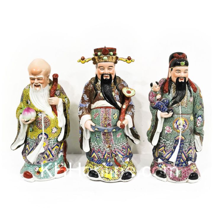 18寸福禄寿 Taoism Religious Item Jiangxi 福禄寿 18 Inch福禄寿