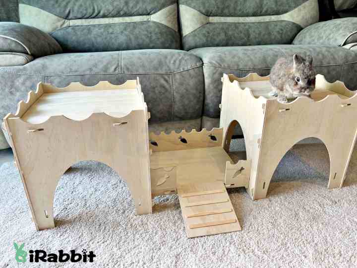 Rabbit Castle with Slide/ Bunny Castle DIY rabbit castle Wood
