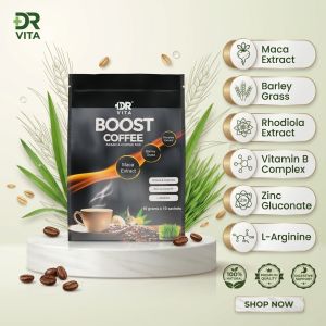 Dr. Vita Boost Coffee Mix | Arabica Coffee with Maca Extract Barley Grass Rhodiola Extract Vitamin B Complex Zinc Gluconate & L-Arginine