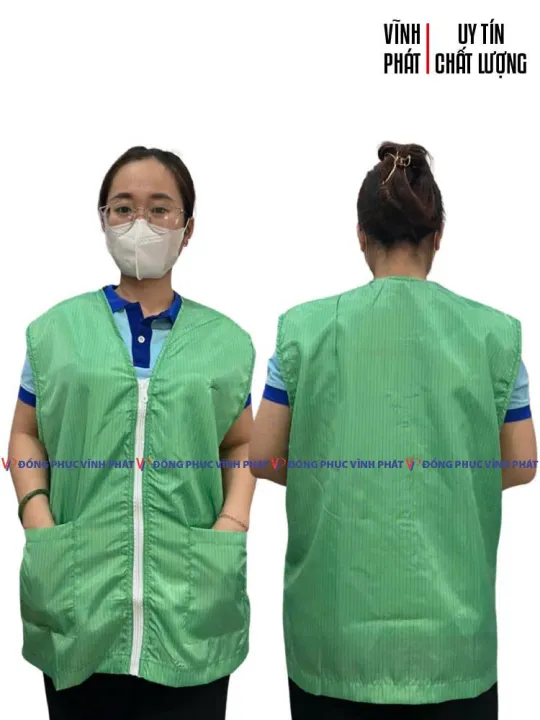 Áo Gile Chống Tĩnh Điện Màu Xanh Két Đủ Size Nam Nữ Cho Công Nhân Phòng ...