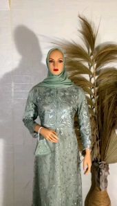 Gamis Tille Pesta Busui Resleting Depan Dress Wanita Modern Terbaru