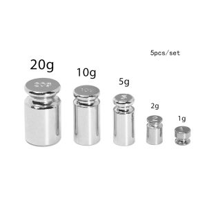BUUXIAA 1/5pcs For Home Tool Weight Measurement 1g/2g/5g/10g/20g/50g/100g Grams Chrome Plating Accurate Calibration Set Scale Weights Sets Weighing Scales