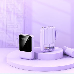 KC58 Macaron Mini Pocket Power Bank 20000mAh USB/Micro V8/IOS/Type-C Multi-line Fast Charging LED Digital Display