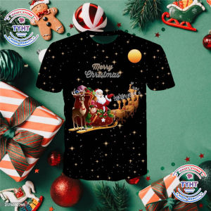 2026 Merry Christmas T-shirt with fully sublimated ultra-fine fiber jersey for Santa Claus code：1﻿﻿