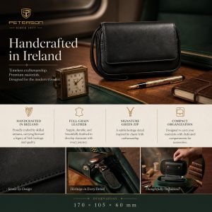 Peterson Avoca Deluxe POU 140 Travel Pouch Compendium 895 Full Grain Leather Ireland