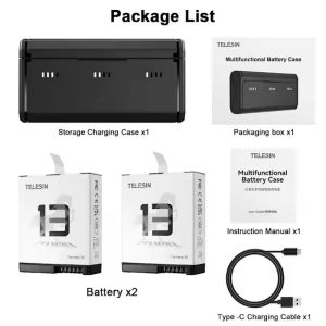 TELESIN Stamina Enduro Battery Charger Case for GoPro HERO 13 Black