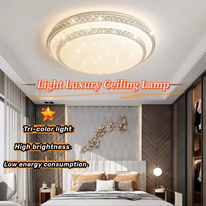 Modern Doublelayer Crystal Ceiling Lamp Led Living Room Lamp LED48W