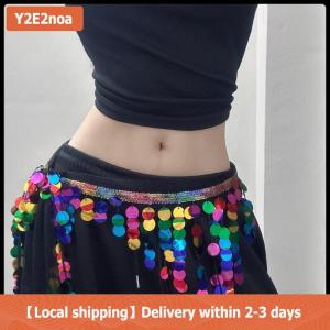 【Local shipping】 Fashion Sequins Tassels Waist Chain For Women Girls Belly Dancing Jazz Dance Hip Hop Belt Waist Accessories