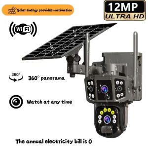 V380 Pro Solar Dual Lens CCTV Camera 10MP Full HD Night Vision AI Intelligent Detection Alarm 4G SIM Security Camera IP66 Waterproof Built-in Battery Cctv Camera for house