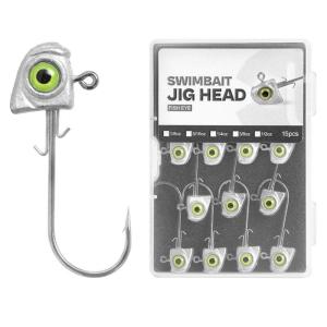 15pcs Swimbait Jigs Head 3.5-14g Saltwater Jigheads Fishing Tackle Fish Eye Fishing Shaky Jigs Head