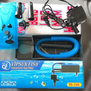Trọn Bộ Máy Bơm Lọc Nước Hồ Cá Cảnh 12W VS-188 RS AA-188 Gồm Máng Lọc Bông Lọc Dây Ống Đầy Đủ Về Xài Ngay