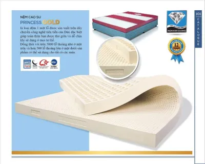 Đệm cao su thi&ecircn nhi&ecircn Princess Gold 10cm ....... C&oacute đầy đủ k&iacutech thước