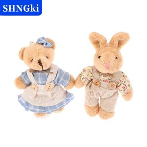 [COD] 🔥🔥🔥SHNGki Dễ thương mặc quần áo gấu Đồ chơi sang trọng phim hoạt hình thỏ Mặt dây chuyền mềm nhồi búp bê Keychain Ba lô xe Túi Chìa Khóa Vòng trang trí Kid Quà Tặng