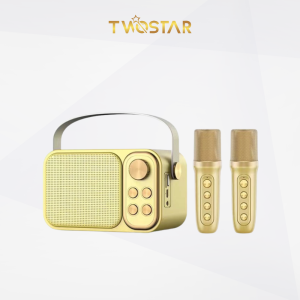 TWOSTAR Speaker 2 Mic Bluetooth Mini Terbaik Karaoke Set Home TV Portable Full Bass