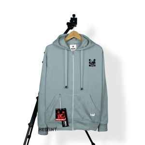 Jaket Sweater Hoodie Ritsleting Pria Distro Estetik Gravity Keren Terlaris Warna Hijau Mint Sage Green Korean Style Terbaru 2023 Hodie Risleting Cowok Oversize Jumbo Simple Fleece Katun Tebal