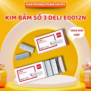 Kim Bấm Số 3 - 24/6 Deli E0012N Thép chắc chắn không gỉ sét