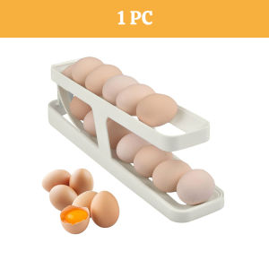 Innohut Bekas Simpanan Telur Egg Storage Egg Holder Refrigerator Automatic Scrolling Egg Rack Egg Dispenser